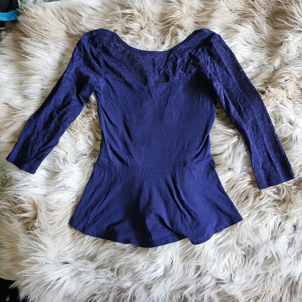 Elegant Lace & Peplum Women's Top